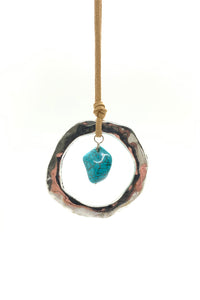 Long Turquoise & Ring necklace