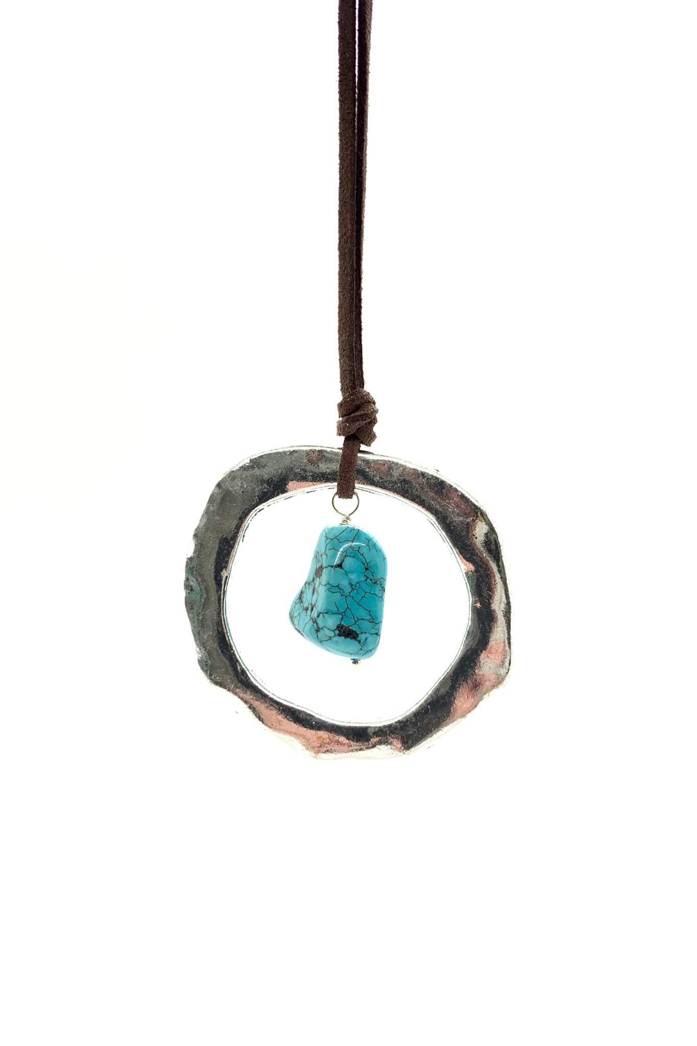 Long Turquoise & Ring necklace