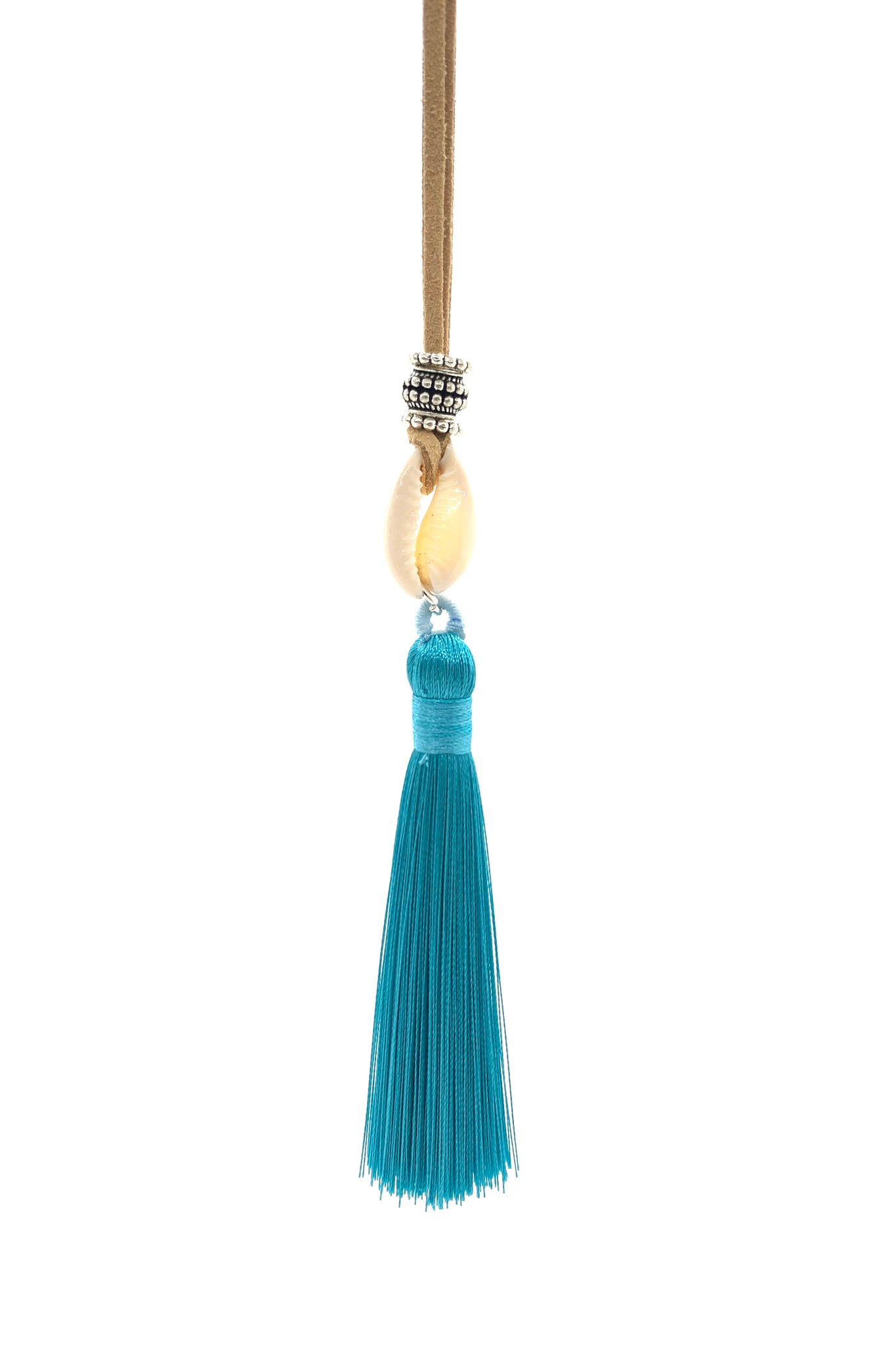 Long necklace with Shell & Tassel Turquoise