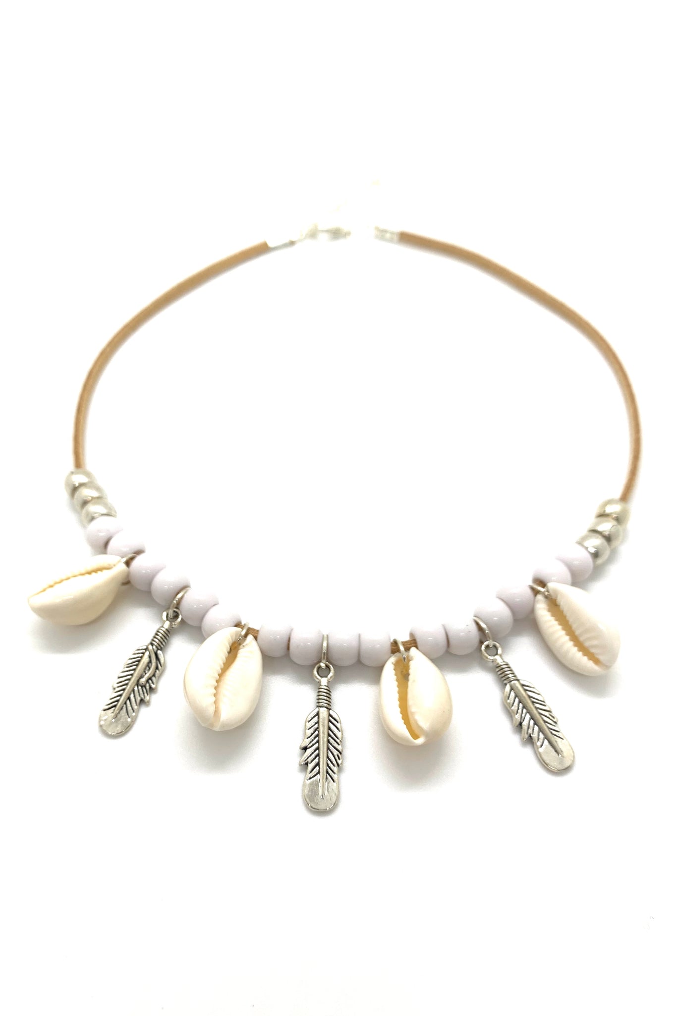 Short Shells & Feather necklace