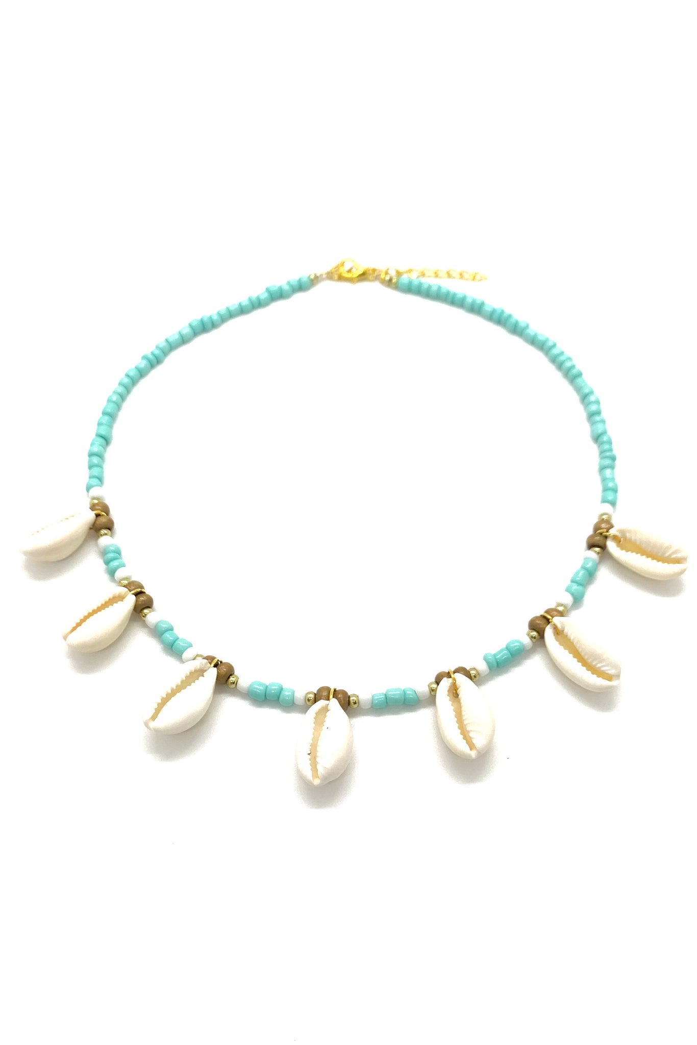 Short necklace with Shells & Turquoise beads