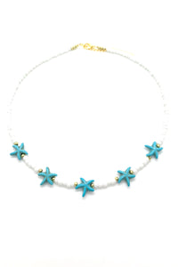 Short necklace with Sea Stars Turquoise