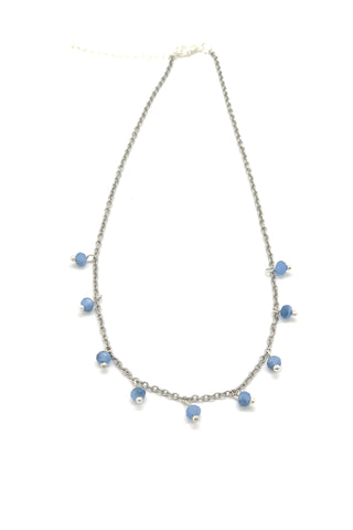Choker with blue charms