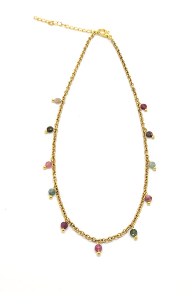 Choker with multicolour charms