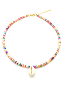 Short necklace multicolour & shell