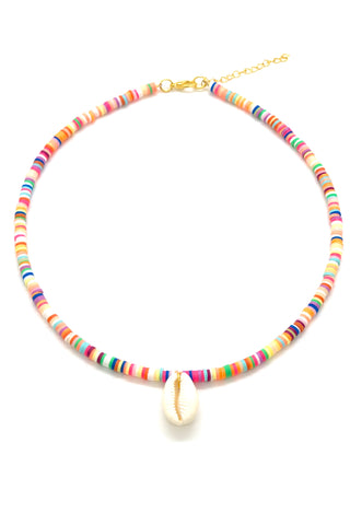 Short necklace multicolour & shell