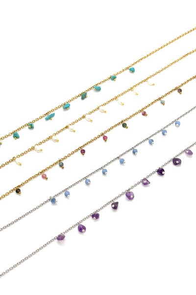 Choker with multicolour charms