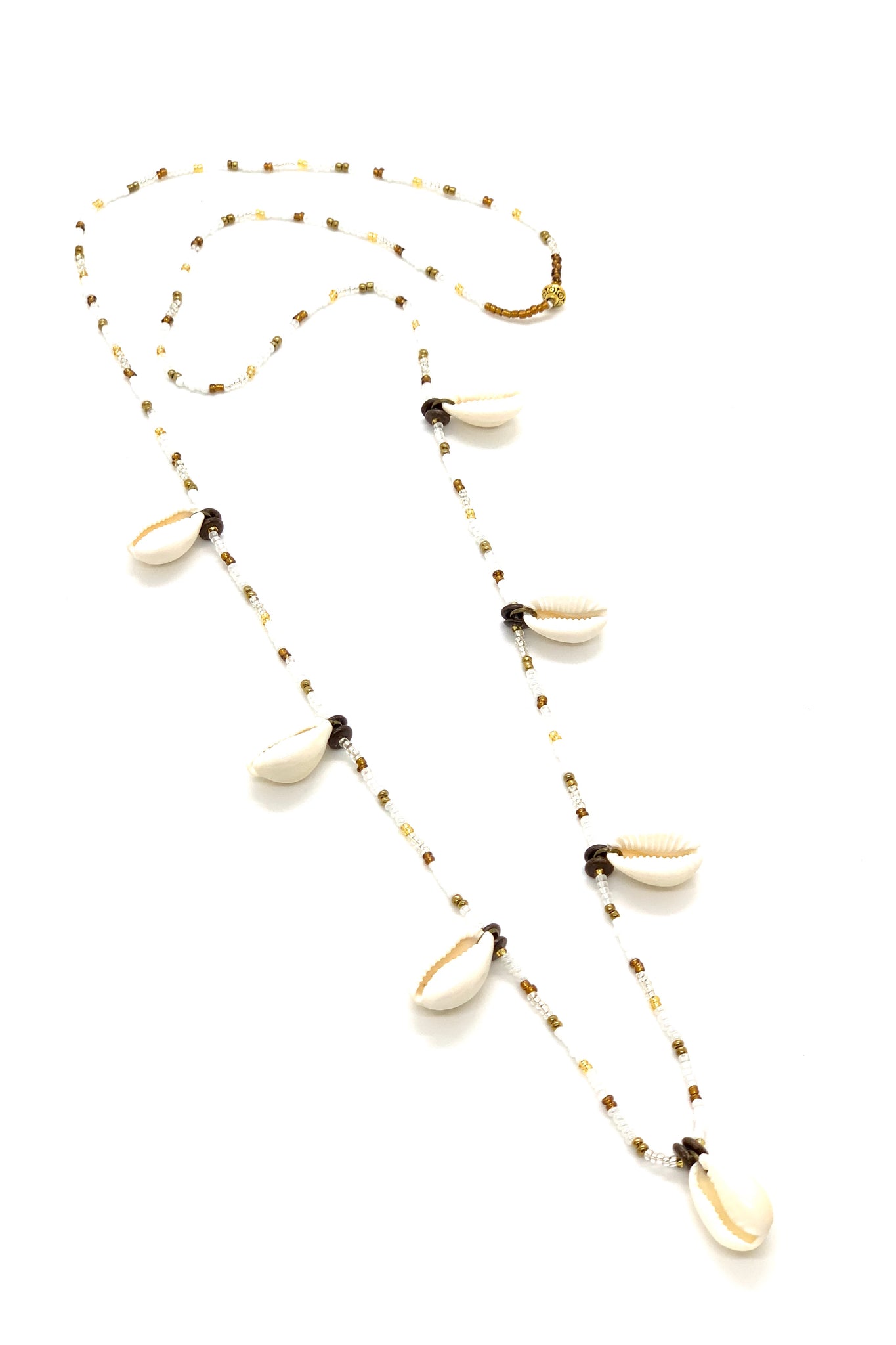 Long necklace with natural shells White I