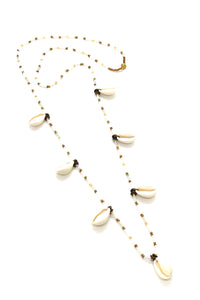 Long necklace with natural shells White I