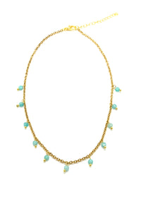 Choker with turquoise minerals